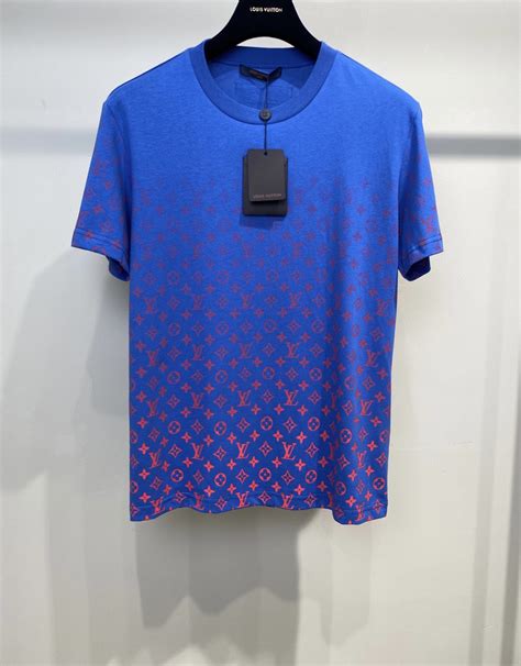 louis vuitton monogram shirt blue|louis vuitton logo t shirt.